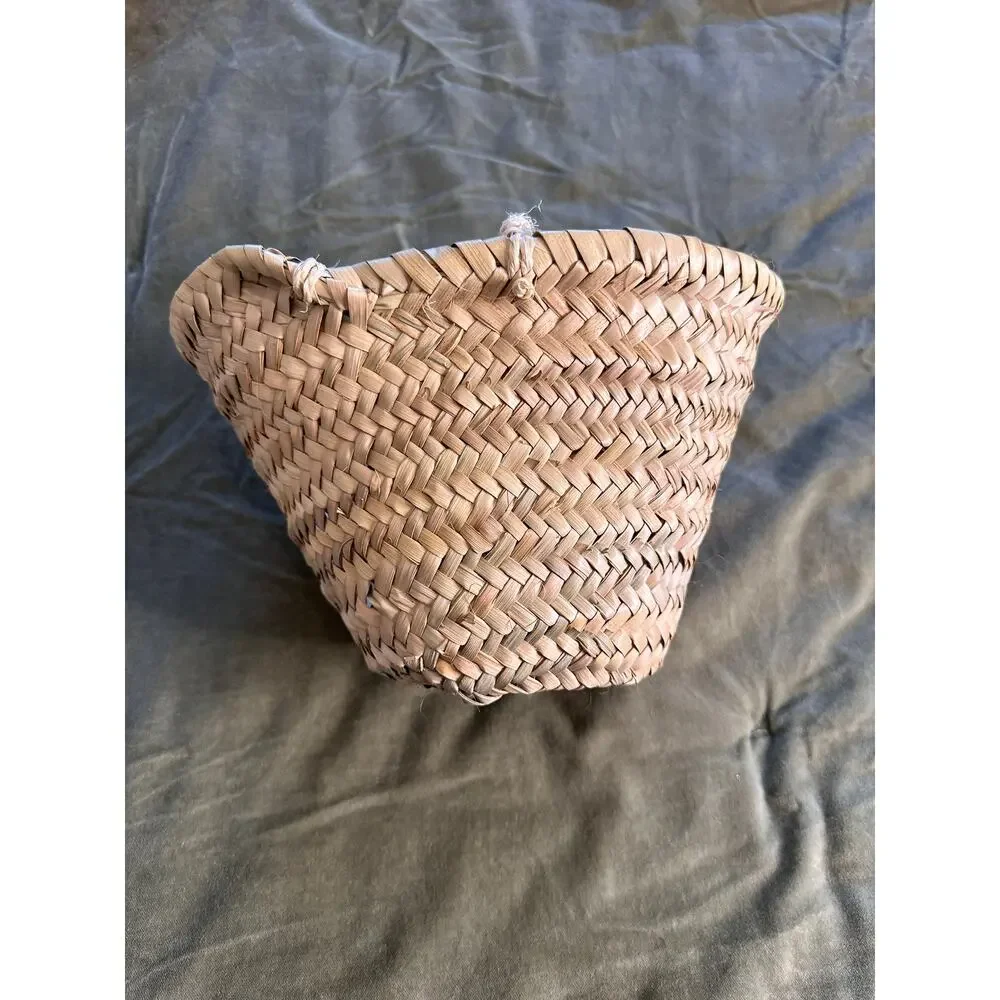 MADELINE Monogrammed Rattan Pom Pom Woven Basket